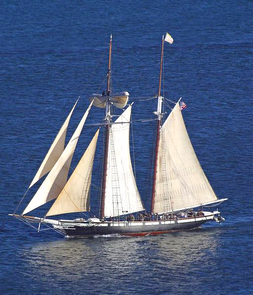 A modern replica of the 1849 revenue cutter C.W. Lawrence, which inaugurated Coast Guard operations in the Pacific and on the West Coast. (San Diego Maritime Museum)